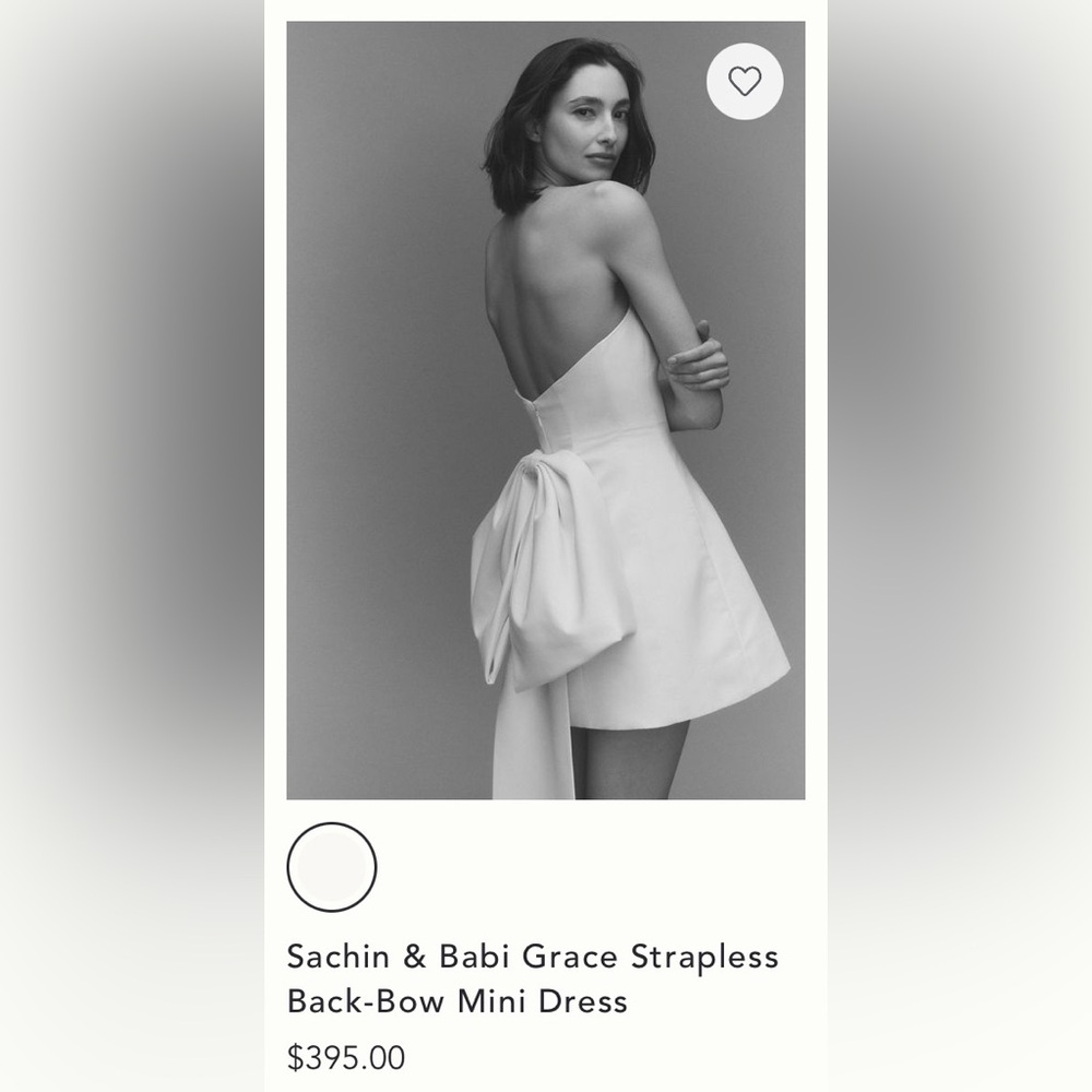 Sachin & Babi Grace Strapless Back-Bow Mini Dress